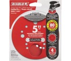 Diablo 5 in. 80-Grit Universal Hole Random Orbital Sanding Disc with Hook and Lock Backing (4-Pack)  ** CALL STORE FOR AVAILABILITY AND TO PLACE ORDER **