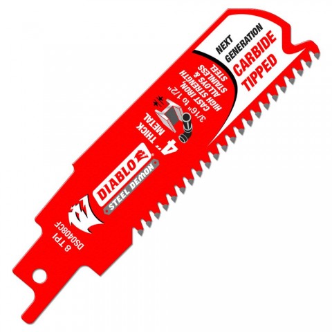 DIABLO 4IN X 8 Teeth per In. Steel Demon, Metal Cutting Reciprocating Blade ** CALL STORE FOR AVAILABILITY AND TO PLACE ORDER ** DIABLO 4IN X 8 Teeth per In. Steel Demon, Metal Cutting Reciprocating Blade ** CALL STORE FOR AVAILABILITY AND TO PLACE ORDER **